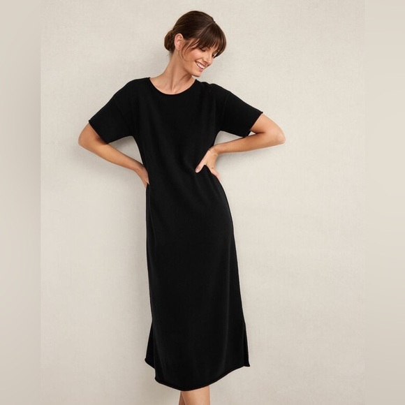 Haven Well Within Dresses & Skirts - HAVEN WELL WITHIN 100% Cashmere Black Lounge Midi Dress Size Medium VGUC